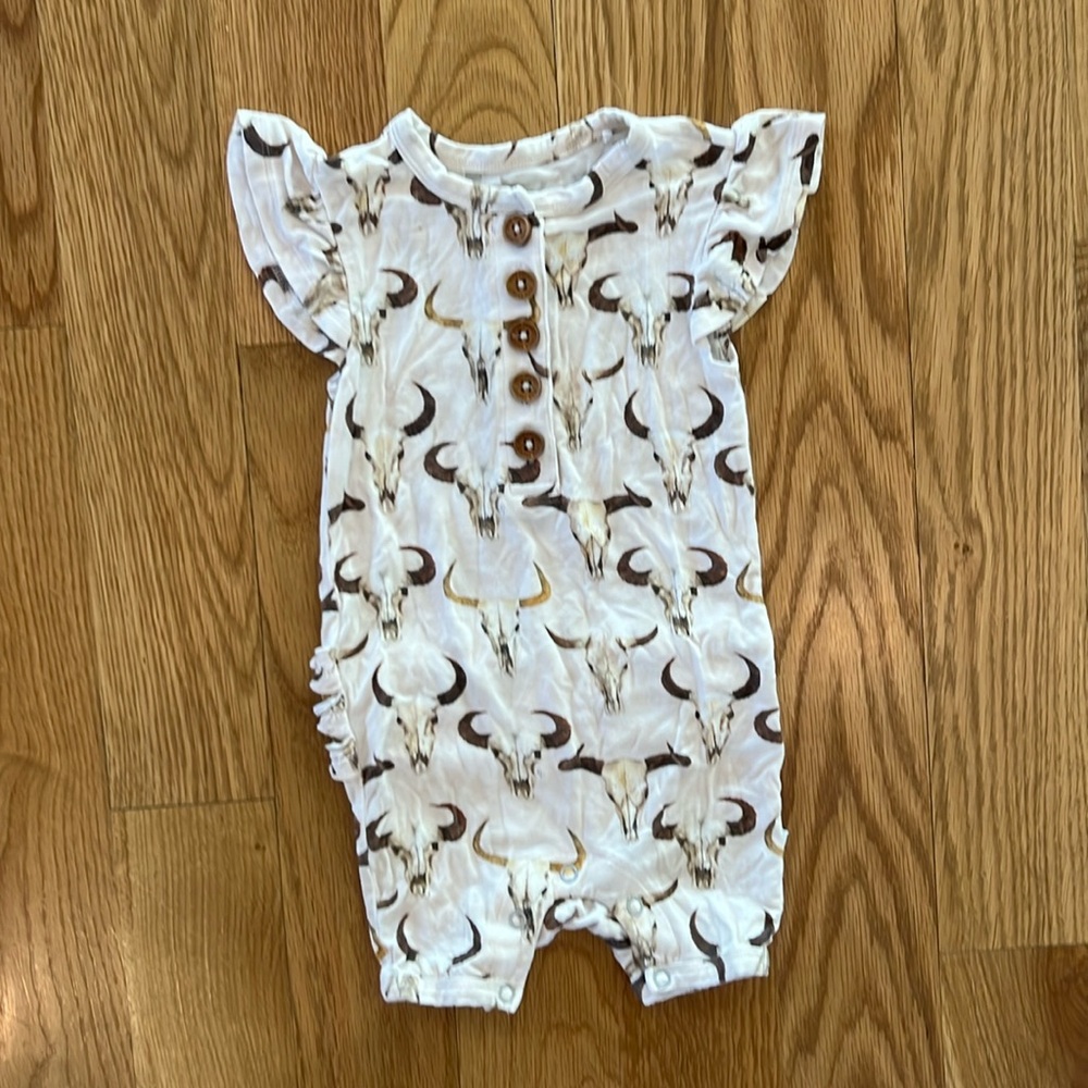 Posh Peanut Baby Girl Longhorn Western Ruffle